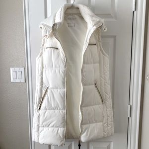 Calvin Klein White Long Puffer Vest